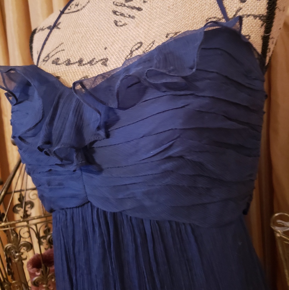 AMSALE Parisian Navy Halter Gown - Picture 2 of 6